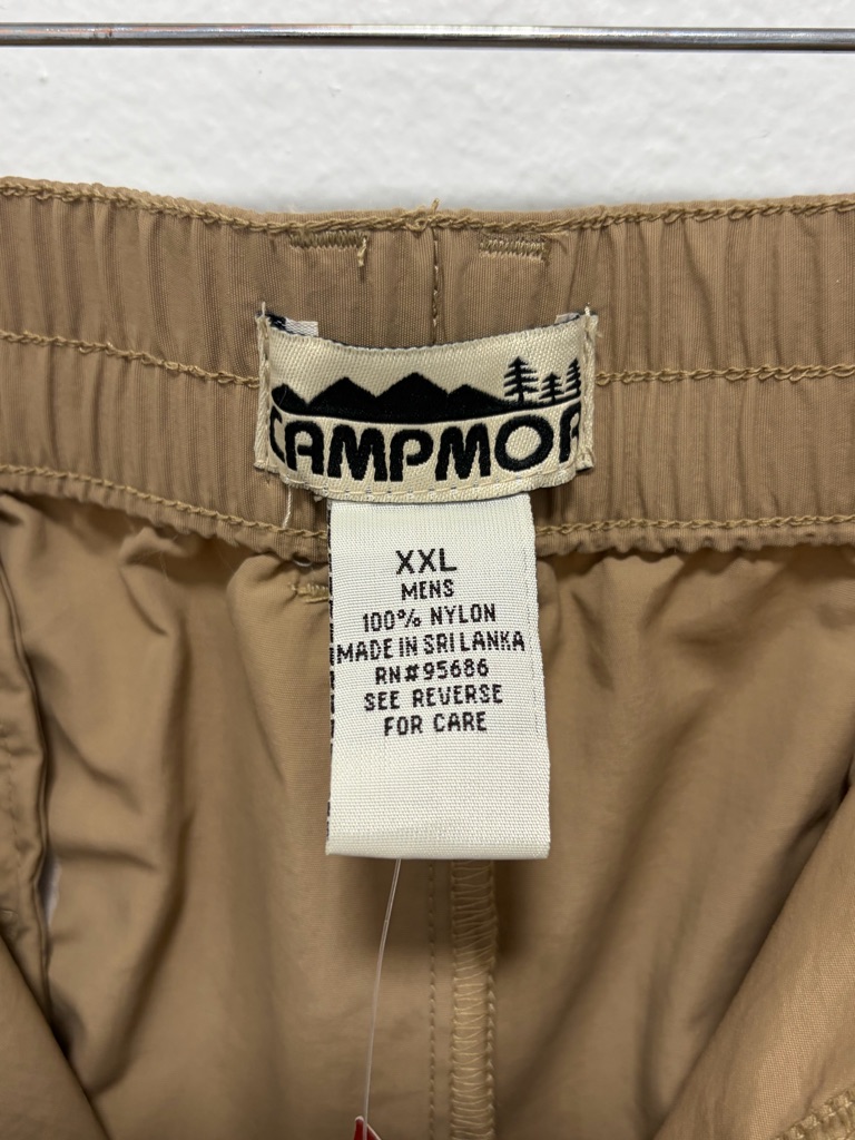 Campmor Vintage Khaki Tan Cargo Convertible Hiking Pans Shorts - Nwt - Xxl — image 8 of 8